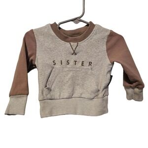 Little Bipsy Sister crewneck‎ mauve Size 6-12 months